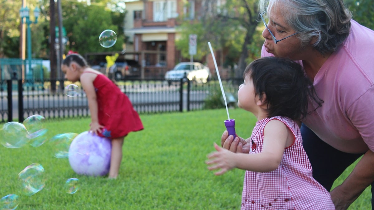 playing with bubbles